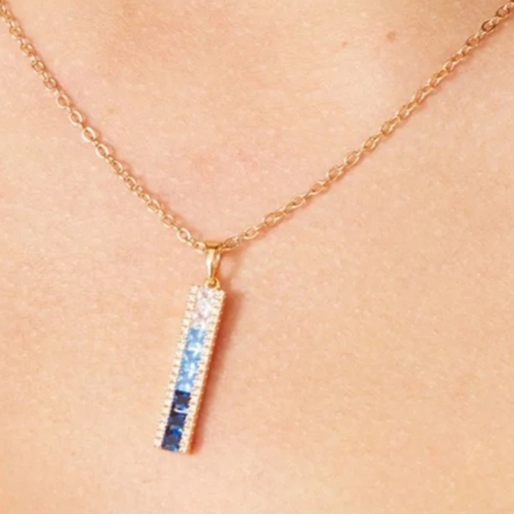 Vince Camuto Blue Ombre CZ Necklace NWT